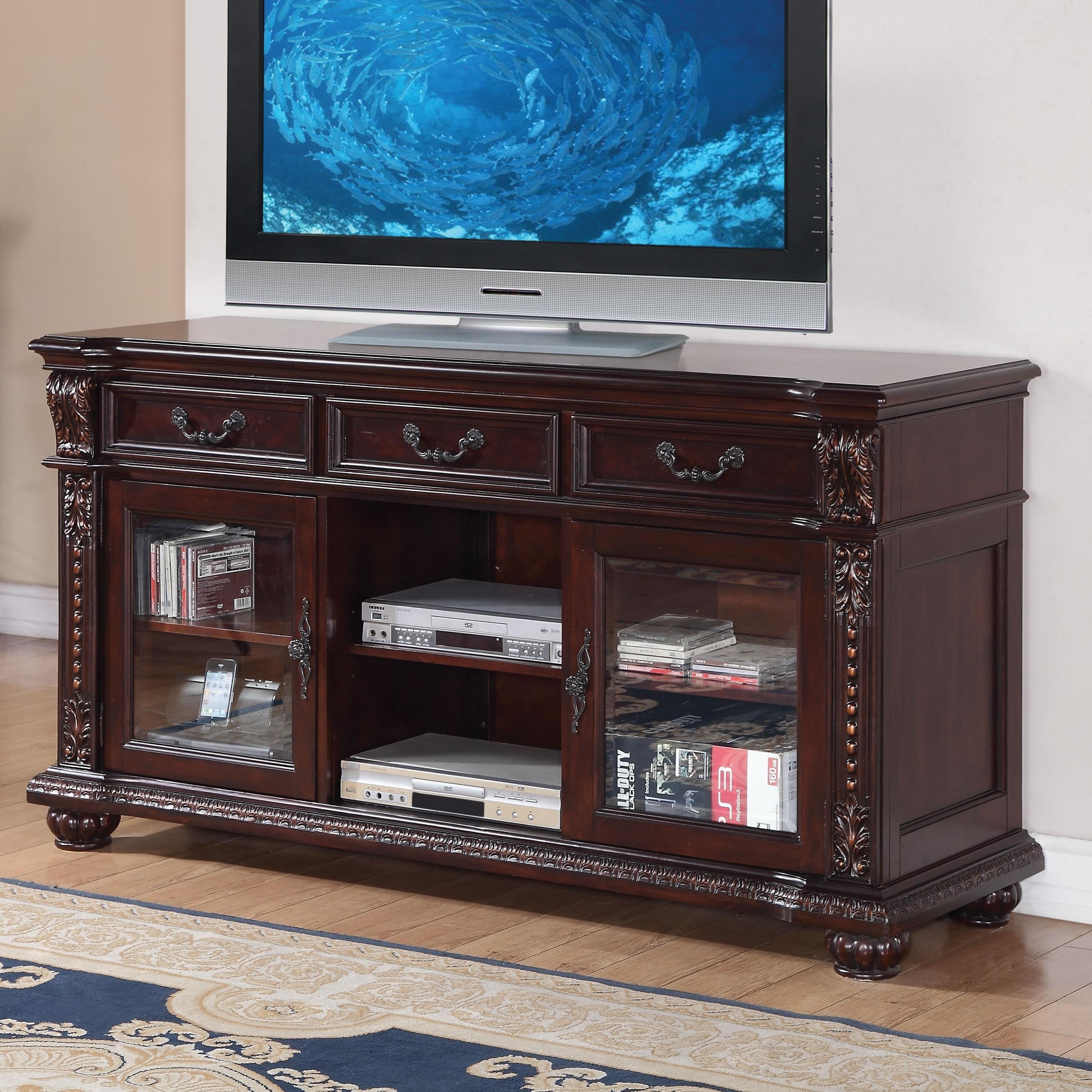 Acme Furniture Anondale 10321 Traditional TV Stand with Glass 